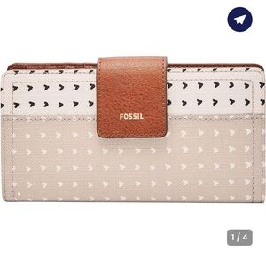 Fossil Women's Logan Leather Wallet RFID Blocking Tab Clutch